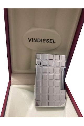 Dupont tarzı Kare Desenli Gümüş Renk Çakmak 909161