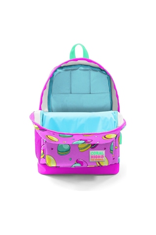 Coral High Okul Çantası Ve Beslenme Çantası Seti - Kız Çocuk Pembe Makaron - Usb Soketli