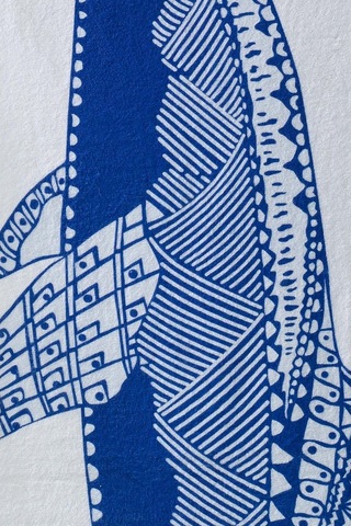 Köpek Balığı Baskılı Mavi Plaj Havlusu 70X155Cm