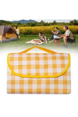 Homyl Piknik Battaniyesi Hafif Xl Boyut 200cmx200cm Park Sarı Sarı