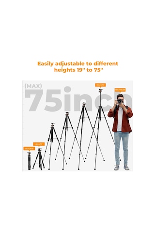 K&f Concept 190cm Alüminyum Tripod S255a3+bh-36 - 8kg Taşıma Kapasitesi