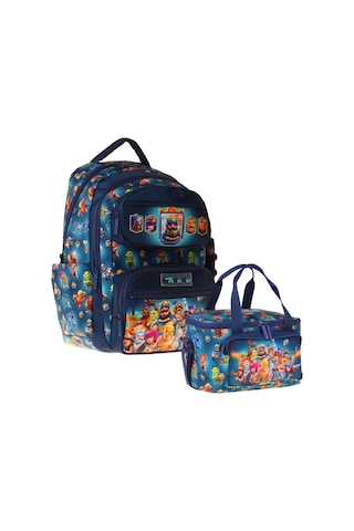Kaukko Kids Boom Erkek Çocuk Lacivert İlkokul Sırt Çantası Ve Beslenme Çanta Seti - Setkk-l5419b