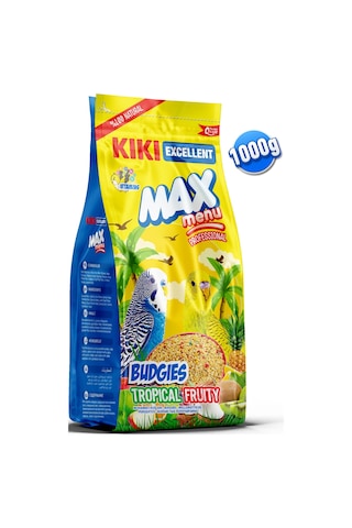 Kiki Excellent Kuş Max Menu Budgies Tropical Fruity Muhabbet Kuşu Yemi 1 KG