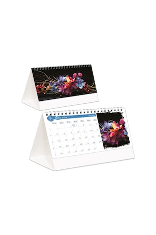 2026 Çiçekler Piramit Masa Takvimi Masaüstü Takvim 24 x 17 CM