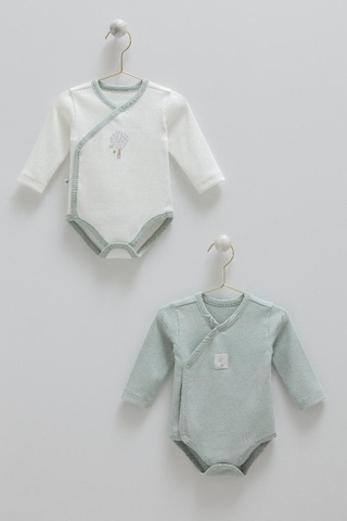 Caramell %100 Pamuk Hello Forest 2'li Bebek Body Crml.be1954 Yeşil