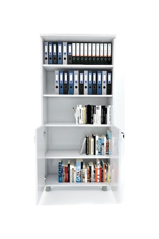 Modüler Dünyası Kapaklı Kitaplık Dosya Dolabı Beyaz - 80X38X188 Beyaz