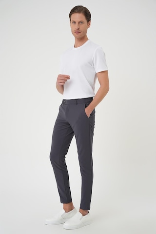 Efor Slim Fit Yan Cepli Düz Esnek Casual Koyu Füme Pantolon P 1144 Füme