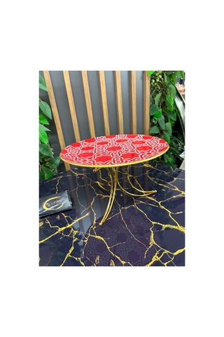 Çizgi Detaylı Metal Gold Ayaklı Cam Dekoratif Sunumluk, Stand, Kurabiyelik Çok Renkli