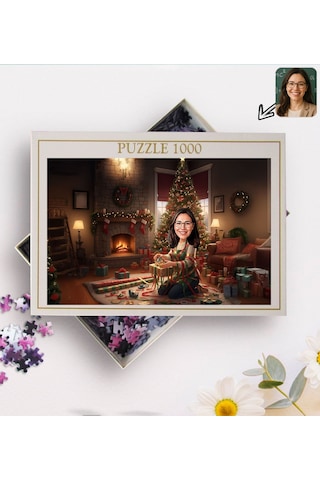 Bk Gift Kişiye Özel Kadın Yılbaşı Karikatür Tasarımlı 1000 Parça Profesyonel Puzzle-9, 1000 Puzzle, Yeni Yıl Hediyesi, Yılbaşı Hediyesi Kobitmeyencom3