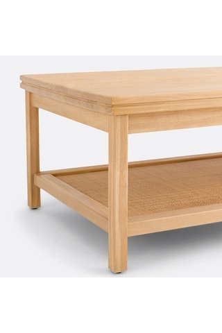 Altea Rattan Detaylı Masif Ahşap Orta Sehpa