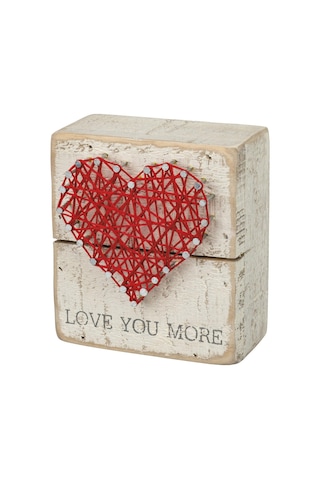 Primitives By Kathy 34248 Rustik Beyaz İp Sanat Kutusu Tabelası, 8,9 Cm X 10,16 Cm, Love You More Genel