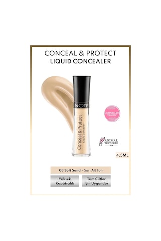 Note Cosmetics Conceal & Protect Concealer Likit Göz Altı Kapatıcısı - 03 Soft Sand