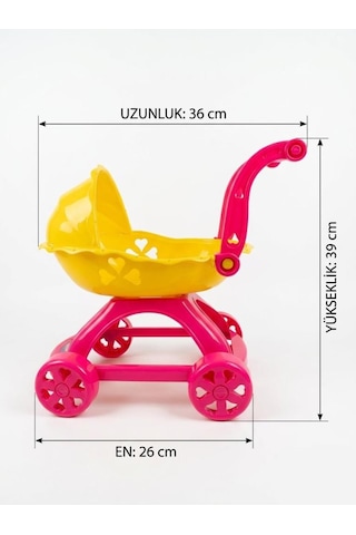 Sevimli İlk Bebek Arabam 39cm Renkli Detaylı Tasarımlı Eğitici Oyuncak Bebek Puseti