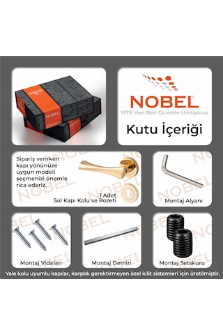 Pladium Kapı Kolu Albrifin Daire Rozetli Yale Sol
