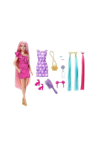 Nessiworld Jdc85 Barbie Upuzun Muhteşem Saçlı Bebekler Pembe Saçlı Bebek-39765