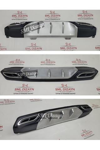 Honda Civic Fc5 2016-2021 Gri Kare-egzoz Görünüm Difüzör-difizör