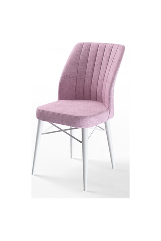 Canisa Concept Arp Serisi 70x110 Sabit Mutfak Masası Takımı Beyaz Masa 4 Pembe Sandalye Masa Beyaz/ Sandalyeler Pembe