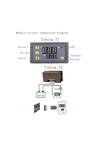 T3230 12v 20a Programlanabilir Dijital Led Ekranlı Zamanlayıcı Gecikme Rölesi - Döngüsel Zaman Ayarlı Kontrol Kartı