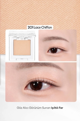 Uzun Süre Kalıcı Kolay Uygulanan Işıltılı Tekli Far Modern Shadow Shimmer 201 Lace Chiffon 201