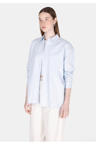 Colin's Colins Relaxed Fit Shirt Neck Düz Kadın Mavi Uzun Kol Gömlek Cl1068538 Q1.v2 Lbl Açık Mavi