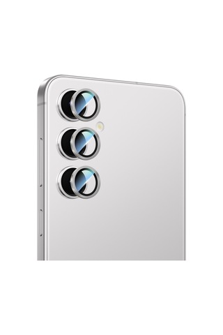 Galaxy Uyumlu S24 Plus Caseworld Alloy Serisi Oleofobik Anti Reflective Kamera Lens Koruyucu Gümüş