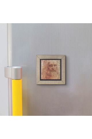 Otoportre Leonardo Da Vinci, 1512 Baskılı Mdf Magnet 7x7