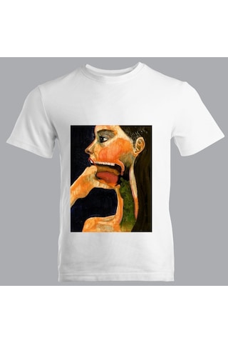 Komik Dijital Karakter Yüz İfadeli Eş Kombin Tişörtleri - Unisex Sevgili Tshirt Seti Beyaz