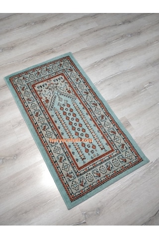 Halı Sarayı Asya Namazlık Seccade Ince 10503Y7Yeşil Sim 65x115 CM