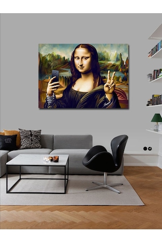 Kanvas Tablo Mona Lisa Selfie Çekiyor