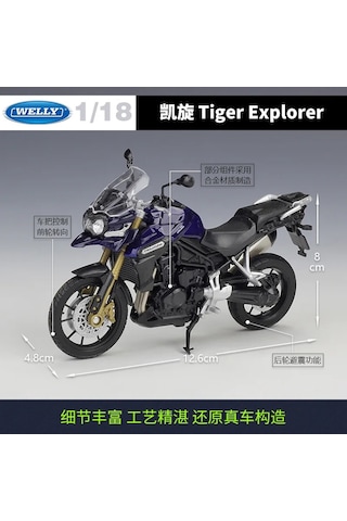 1/18 Ölçekli Küçük Welly Triumph Tiger Explorer 1200 800 Touring Motosiklet Tiger Explorer