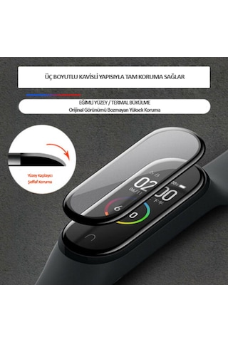 Xiaomi Mi Band 6 5D Tam Kaplayan Kırılmaz Nano Ekran Koruyucu