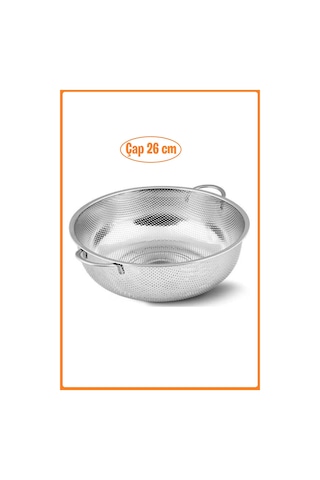 Paslanmaz Çelik Kulplu Süzgeç 26 Cm