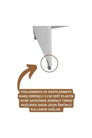 Enda Home Çamaşır Makinesi Dolabı 3 Raflı Kapaklı Banyo Dolabı Beyaz