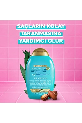 Ogx Renewing+ Argan Oil Of Morocco Onarıcı Sülfatsız Şampuan 385 Ml Fas Argan Yağı İçeren Nemlendirici Şampuan, Sülfat İçeren Yüzey Aktif Madde İçermeyen Yenileyici Onarım Şampuanı
