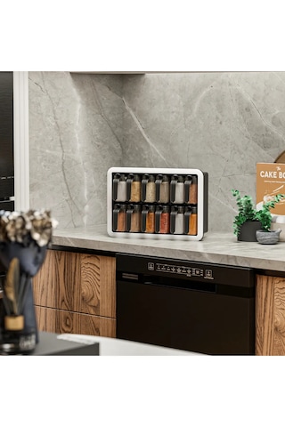 Standlı 12li Kendinden Yapışkanlı Kaşıklı Etiketli Kapaklı Bahara Siyah