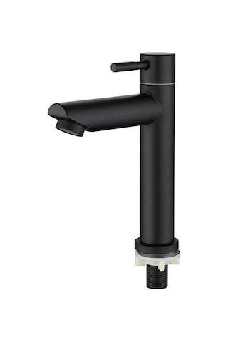 Yaozixa Siyah Lakalı 304 Çelik Tek Soğuk Su Lavabo Kranı - Yüksek Kaliteli Dayanıklı Ev Kullanıma Uygun