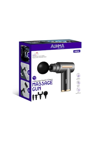 Auhma AMG6 Yüksek Tork Motor 6 Kademeli Derin Doku Masaj Tabancası - Siyah