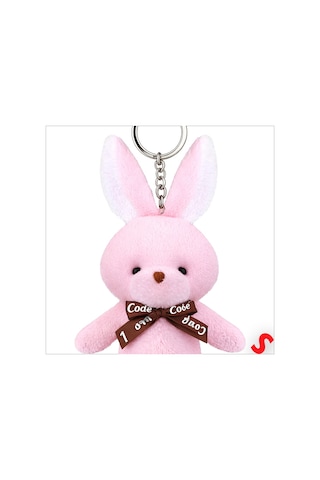 Pelüş Tavşan Anahtarlık, 15 Cm X 8 Cm - Pembe