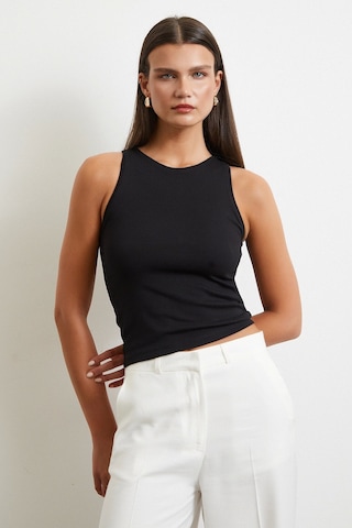 Basic Crop Top Siyah Siyah