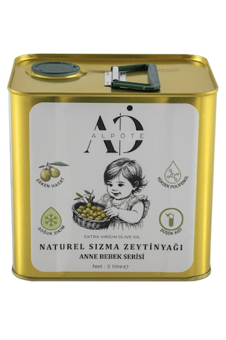 Alp Öte Anne Bebek Serisi Erken Hasat Soğuk Sıkım Naturel Sızma Zeytinyağı 2 L