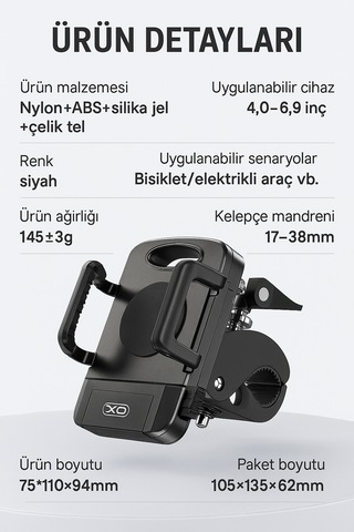 360 Ayarlanabilir Bisiklet Motosiklet Telefon Tutucu Gidon Bağla