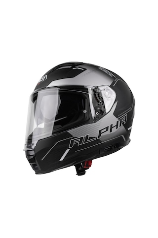 Pilot Alpha Sv Mat Siyah Gri Kapalı Motosiklet Kaskı Siyah