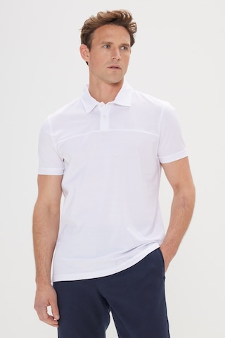 Ac&co Erkek Beyaz Slim Fit Dar Kesim %100 Pamuk Polo Yaka Tişört