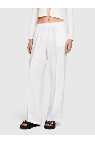 Sisley Keten Beli Büzgülü Önü Pileli Geniş Paça Pantolon Kadın Beyaz Pantolon - 324p4aghlf03u