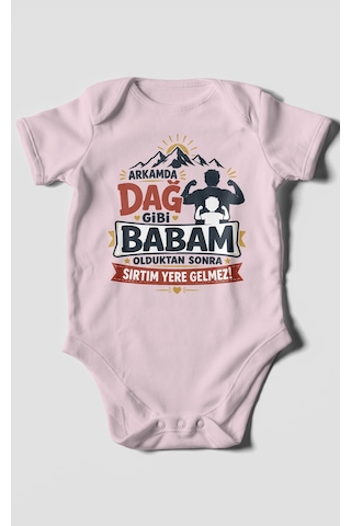 Morivokids Babaya Özel Kısa Kollu Bebek Body %100 Pamuk Zbn209-kk Bebe Pembe