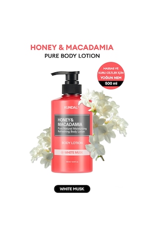Nemlendirici Ve Besleyici Vücut Losyonu Kundal Honey & Macadamia Pure Body Lotion 500ml White Musk