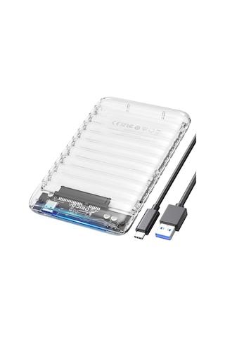 Orico Usb3.2 Gen2 6gbps Type-c 2.5 İnch Sata Ssd Hard Disk Kutusu Şeffaf