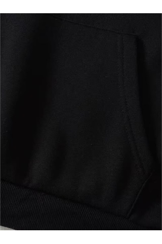 Nevermind Unisex His Angel & Her Guardian Baskılı Sevgili Kombini Hoodie Se Siyah