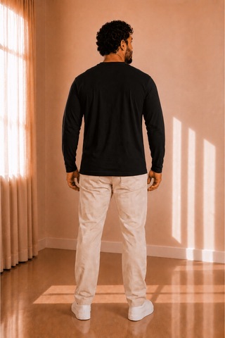 Sngl Tekstil Erkek Uzun Kollu İnterlok Oversize V Yaka Sweatshirt S-m-l-xl-2xl Siyah