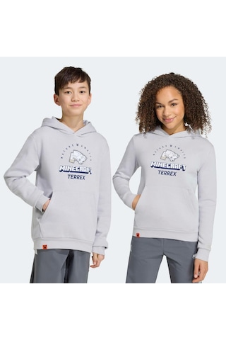 Adidas Minecraft Terrex Çocuk Gri Sweatshirt Kd8750